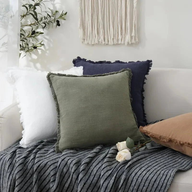 Koraal Kussenslopen Set - Katoen-Linnen, Luxe Woonaccessoire