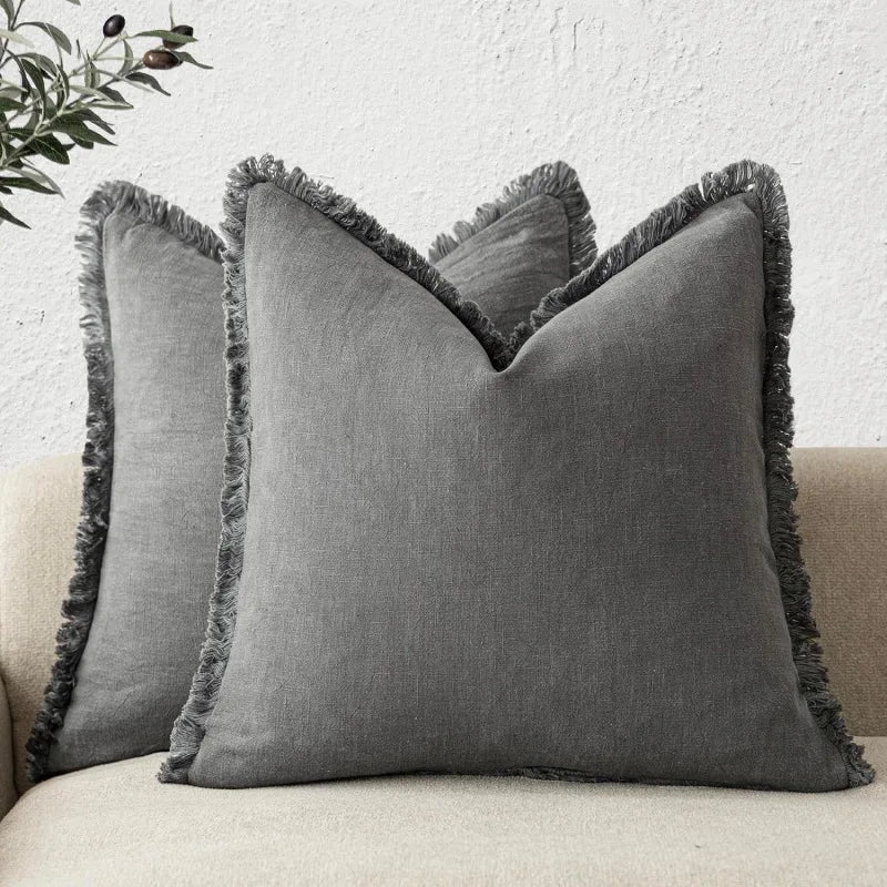 Koraal Kussenslopen Set - Katoen-Linnen, Luxe Woonaccessoire