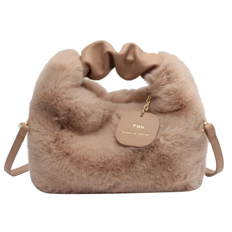 Fluffy crossbody bag for women