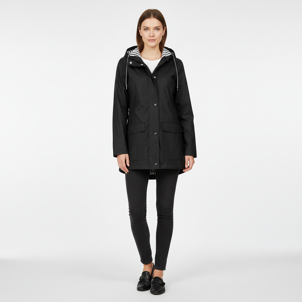 Noora Damesjas met Capuchon - Lichte Overgangsjas met Gestreepte Voering en Steekzakken - Casual Herfstjas voor Dames in 10 Kleuren