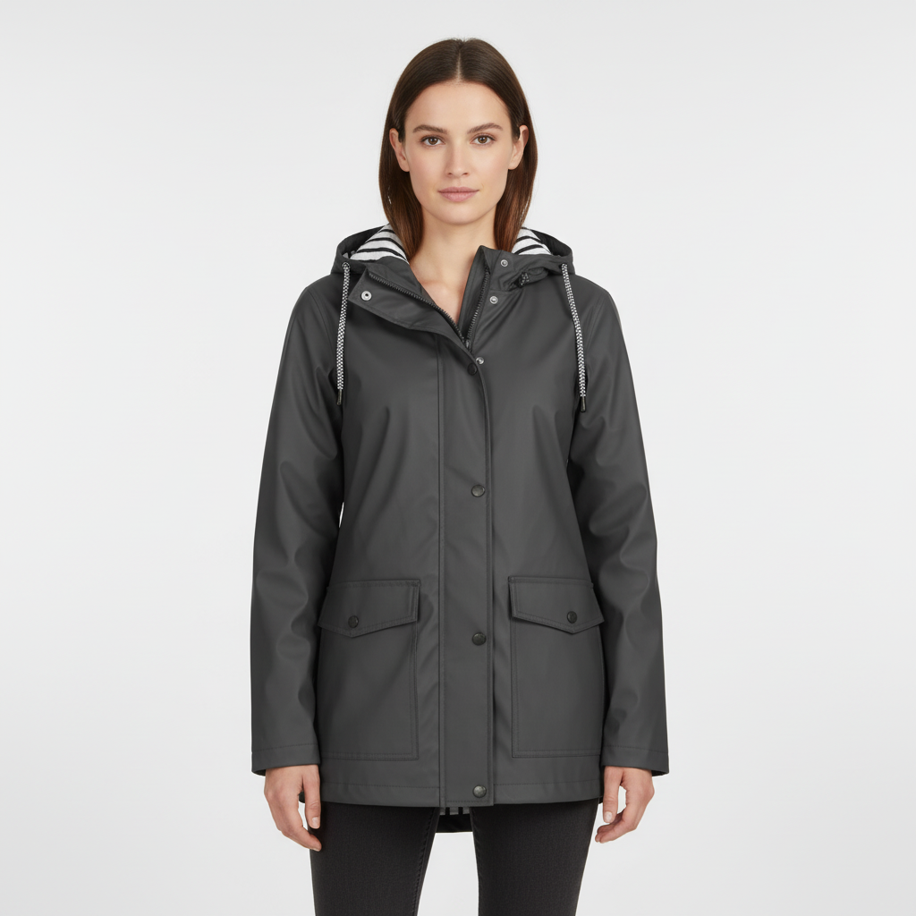 Noora Damesjas met Capuchon - Lichte Overgangsjas met Gestreepte Voering en Steekzakken - Casual Herfstjas voor Dames in 10 Kleuren