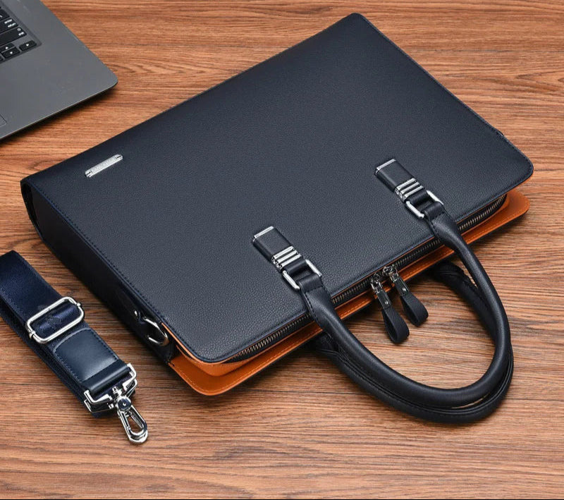 Le Sac Marceau | Leren Laptoptas Heren met Verstelbare Schouderriem – Ruim en Stijlvol voor 14-15 Inch Laptops