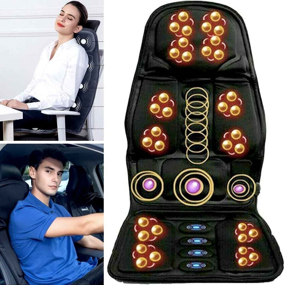 Massagestoelkussen met Verwarming en 8 Instelbare Massagezones voor Auto en Thuis