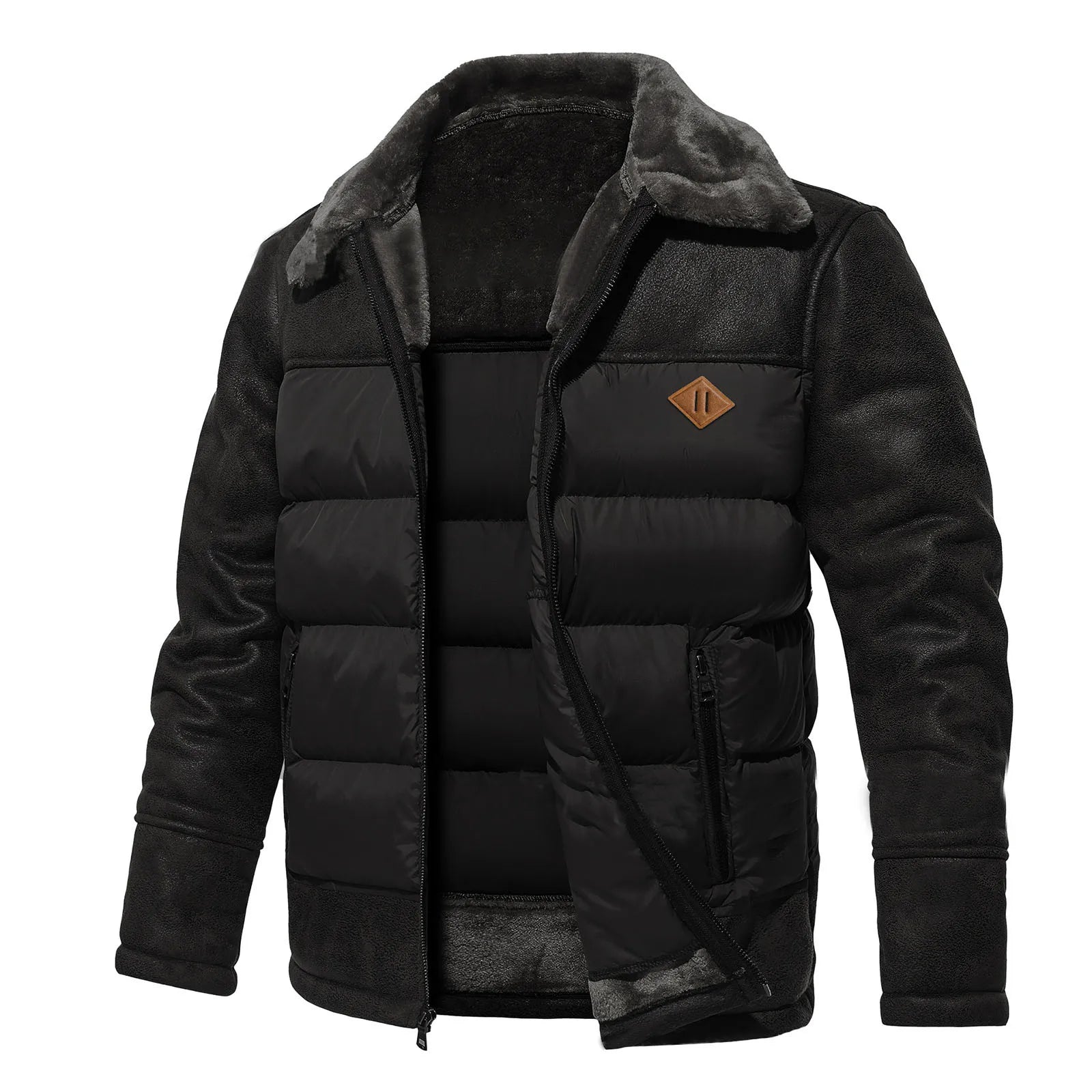 Leren Dons Gevoerde Jas - Jas Heren - Regular Fit - Puento Fortade - TP 31 - Essential