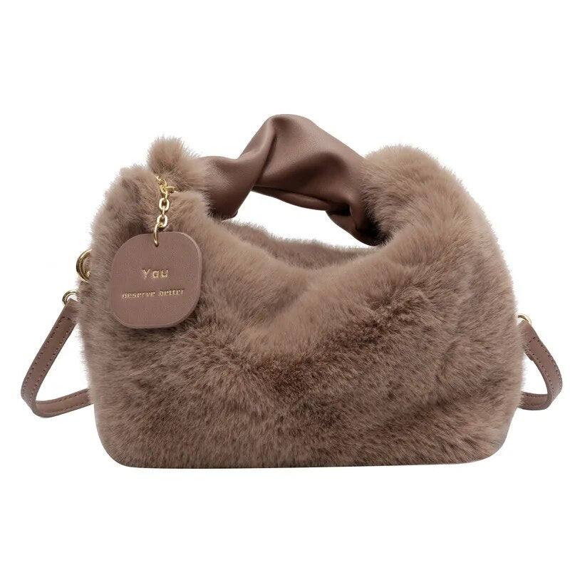 Fluffy crossbody bag for women