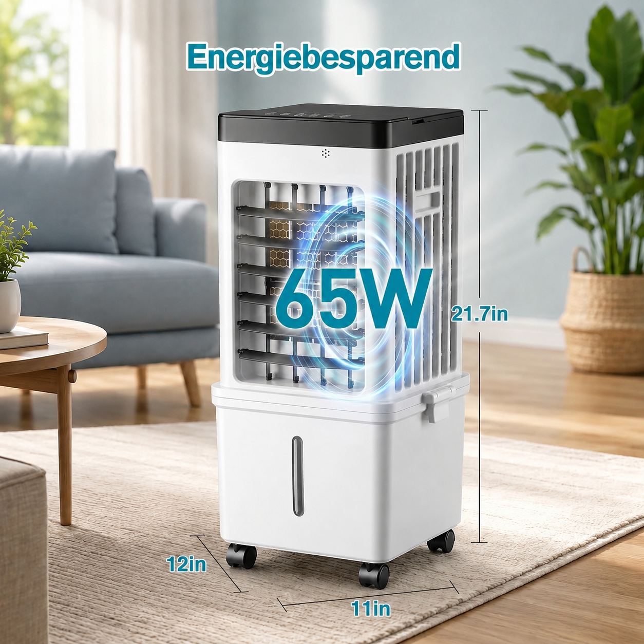 Mobiele Aircooler – 15L watertank met koelelementen en 3 snelheden