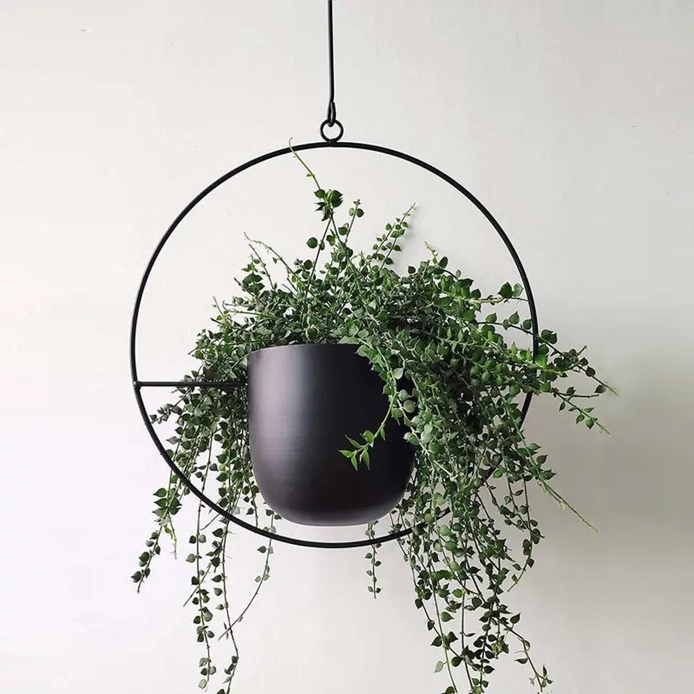 Plant&Tuin | Moderne Minimalistische Plantenhanger van IJzer met Aanpasbare Hangketting – Perfect voor Muurdecoratie