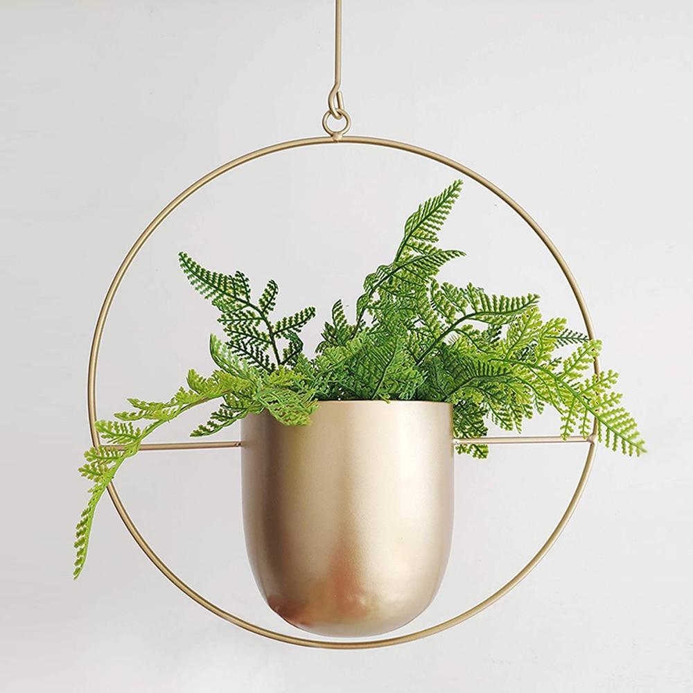 Plant&Tuin | Moderne Minimalistische Plantenhanger van IJzer met Aanpasbare Hangketting – Perfect voor Muurdecoratie