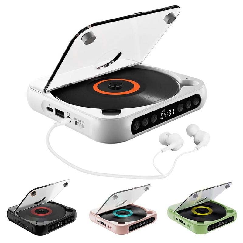 Navando Draagbare CD-Speler met Bluetooth - Compact en Licht, voor CD, CD-R, CD-RW en MP3 - Oplaadbaar via USB-C, met 3,5 mm Aansluiting