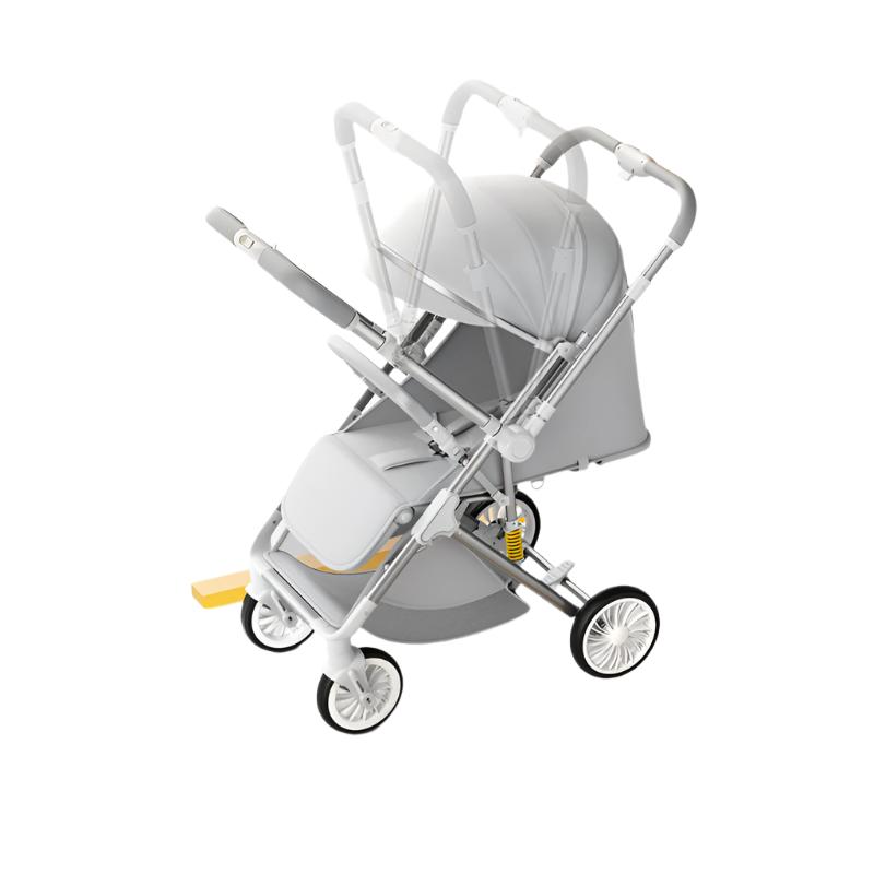 Opvouwbare en Comfortabele Reis Kinderwagen met Multifunctionele Zit- en Ligstand