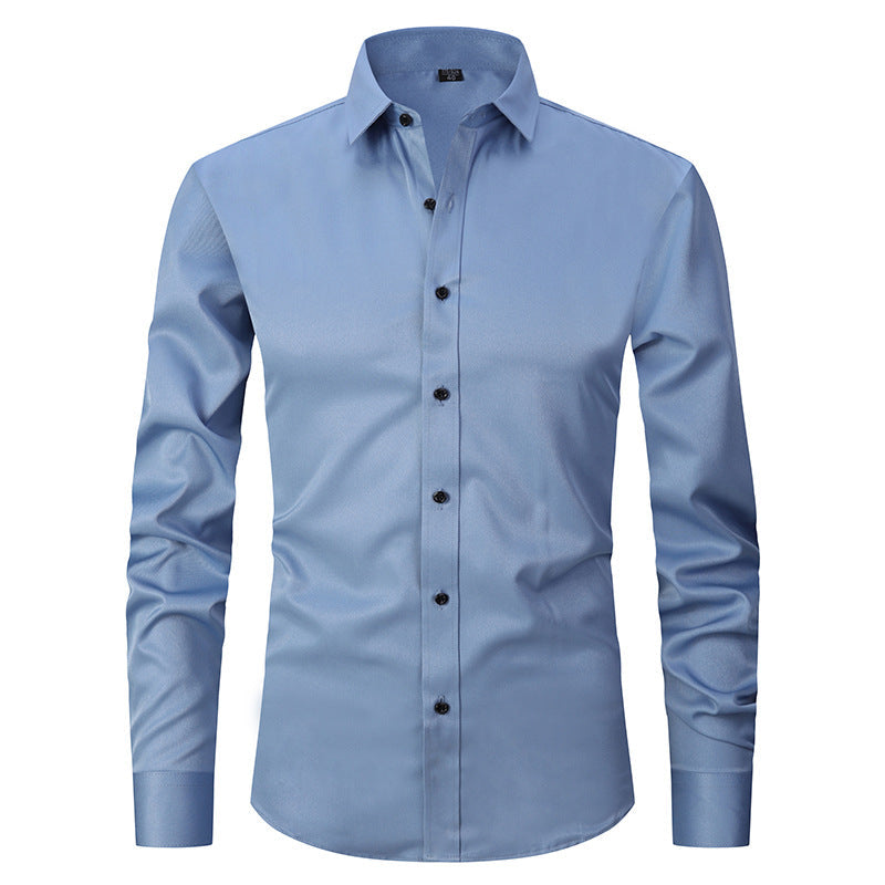 Ashford Heren Overhemd Slim Fit Anti-Kreuk - Strijkvrij Dress Shirt van Katoen, Bamboevezel en Stretch - Licht en Ademend, in 10 Kleuren