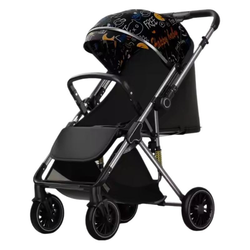 Opvouwbare en Comfortabele Reis Kinderwagen met Multifunctionele Zit- en Ligstand