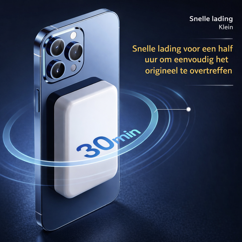 Magnetische Powerbank 20W Draadloos | Supersnel Opladen Zonder Kabels
