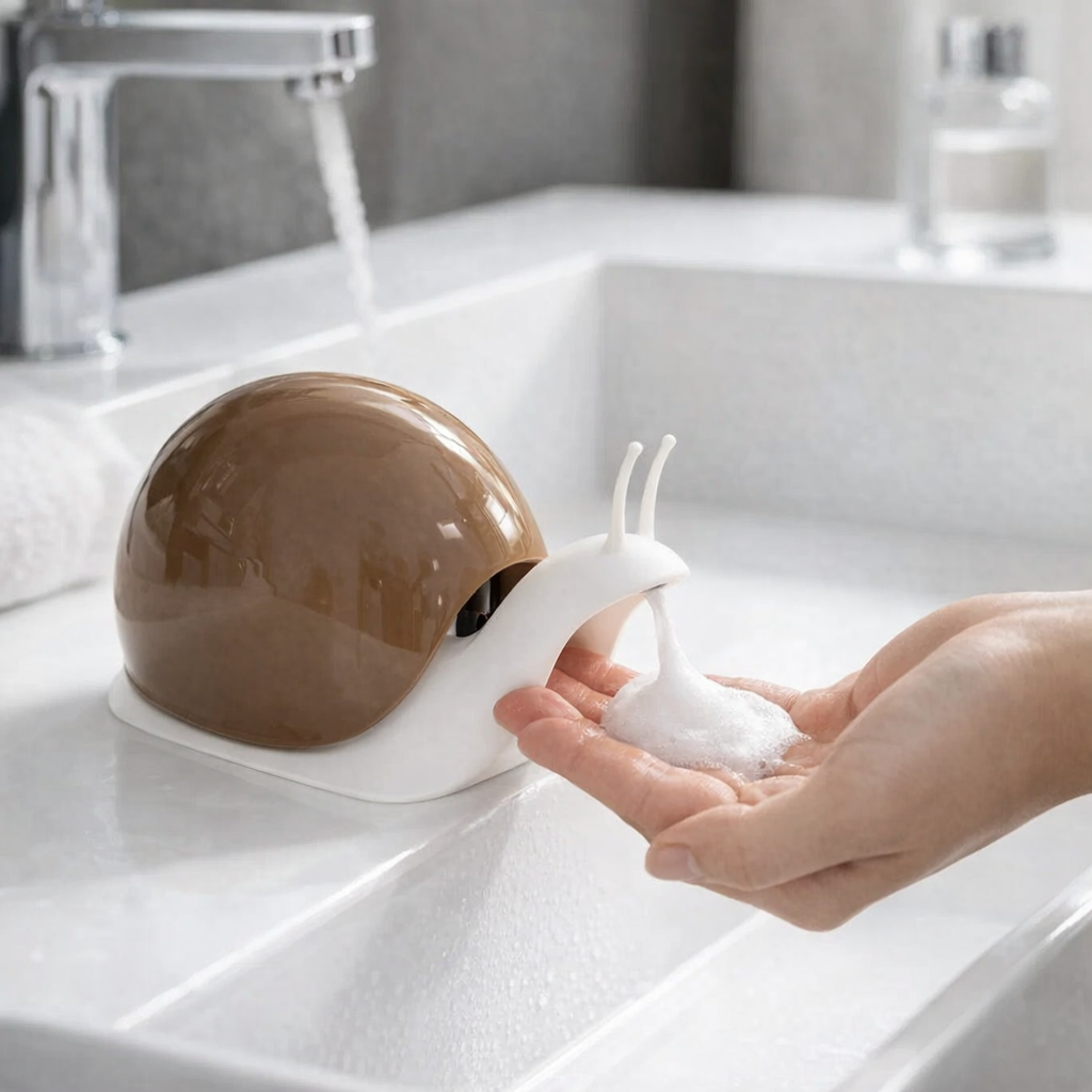 Navulbare Zeepdispenser als leuke slak | Hygiënisch en leuk je handen wassen