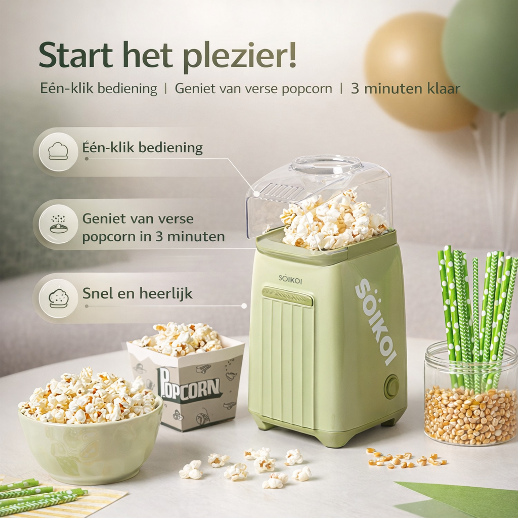 Mini Popcorn Machine Thuis | Verse Popcorn in 2 Minuten