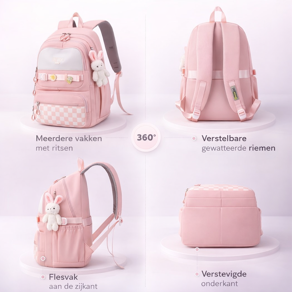 Schoolrugzak Laptopvak | Extra ruim & sterk | schooltas tiener zwart