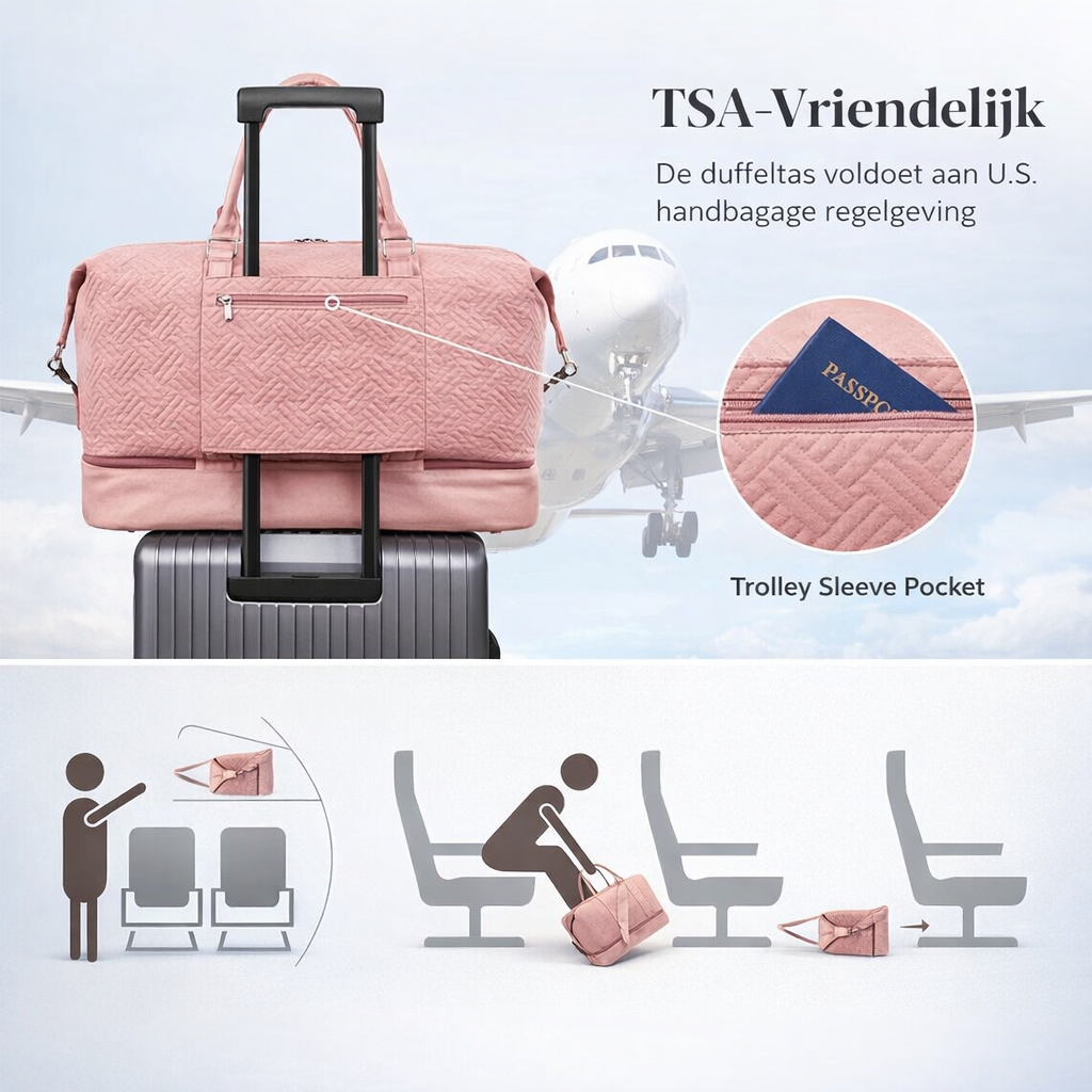 Weekendtas 45L Canvas | Extra groot & stevig | duffel tas dames