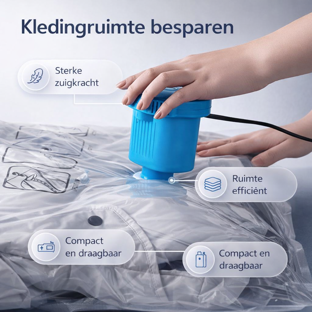 Vacuüm Opbergzak | 80% ruimtebesparing | kleding vacuüm zak