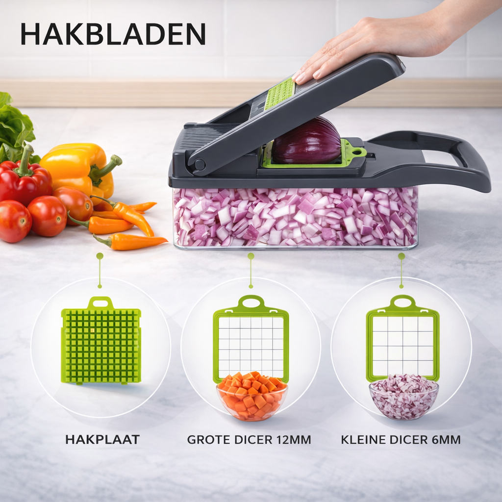 Groentesnijder 16-in-1 | Tijdbesparend | ui snijder keuken