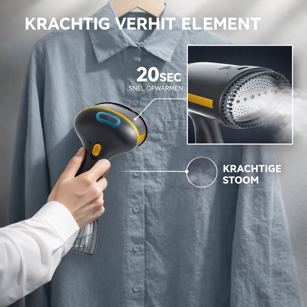 Kledingstomer 1500W | Kreukvrij in 20s | stoomapparaat kleding