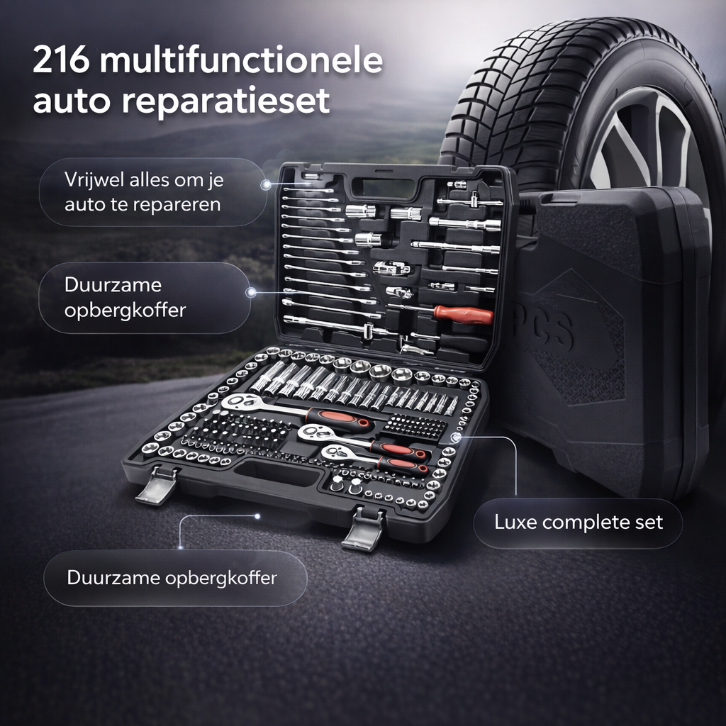Gereedschapsset Auto 216-delig | Complete kit | ratel set