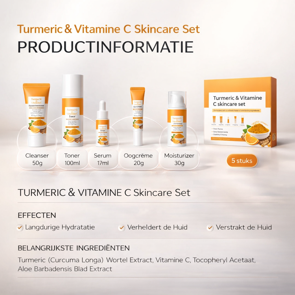 Kurkuma Skincare Set | Verstevigt & hydrateert | huidverzorging set