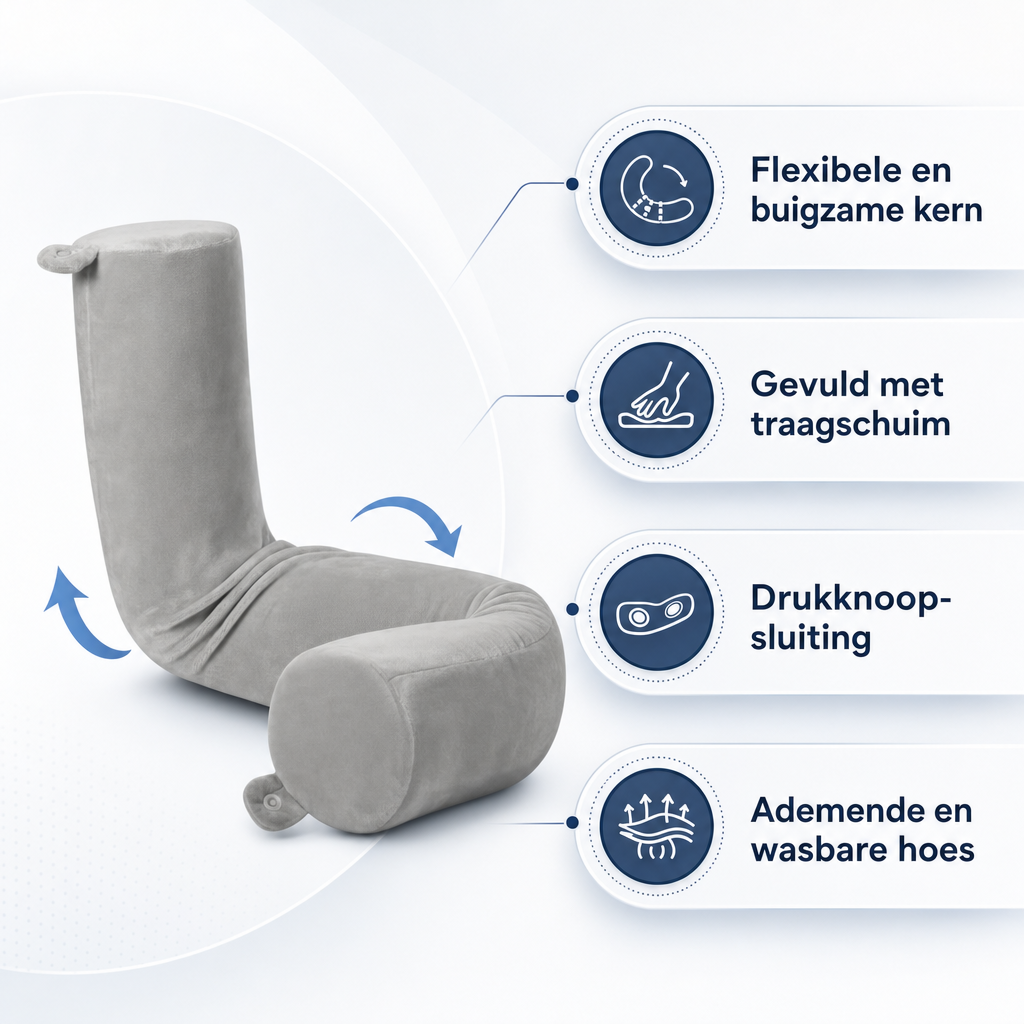 Travelease | Ergonomisch Reiskussen voor Nekondersteuning | reiskussen ergonomisch nekkussen vliegtuig kussen