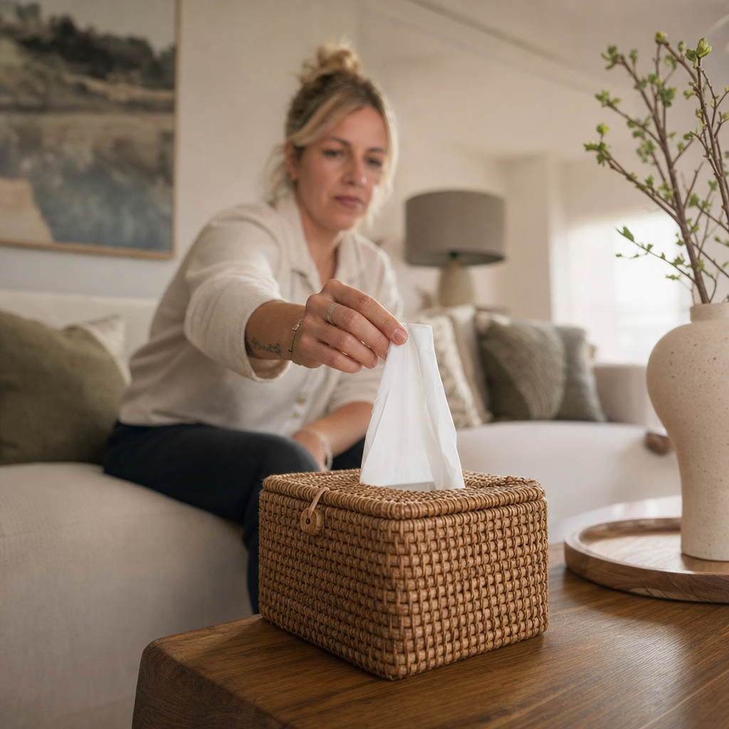 Casaweave | Rattan Tissueboxhouder voor Woondecoratie | tissueboxhouder rattan tissuehouder decoratieve tissuebox