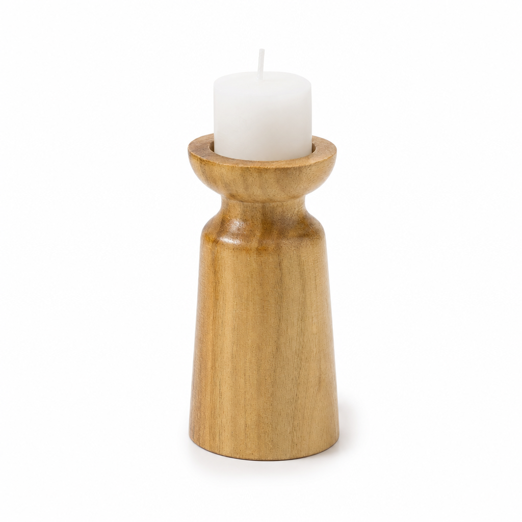 Cedaro | 3 Delige Houten Kerzenhalter Set | houten kandelaar set kaarsenhouder woondecoratie