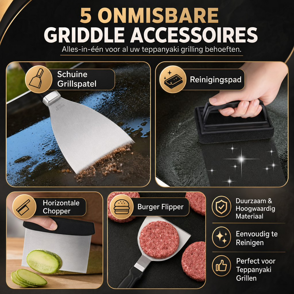 Grillmastero | 29 Delige BBQ Accessoires Set met Burgerpers | BBQ accessoires set barbecue gereedschap grill bestekset