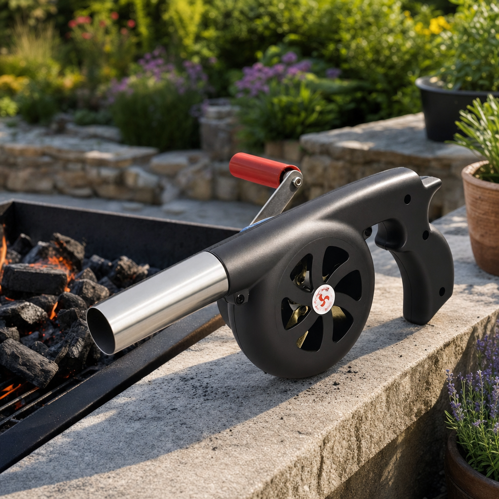 Flamego | Handaangedreven Barbecue Blower voor Buiten Koken | barbecue blower BBQ luchtblazer handmatige vuurblazer