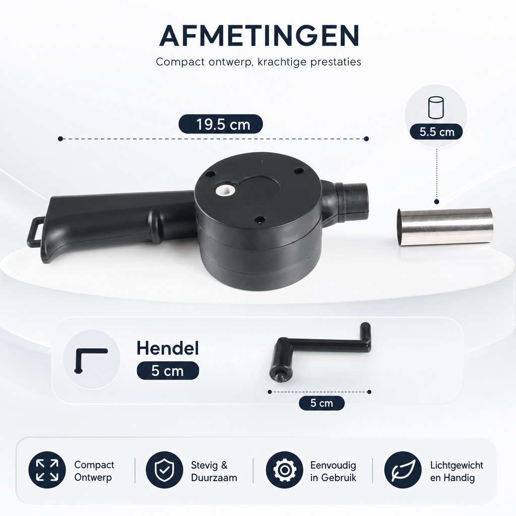 Flamego | Handaangedreven Barbecue Blower voor Buiten Koken | barbecue blower BBQ luchtblazer handmatige vuurblazer