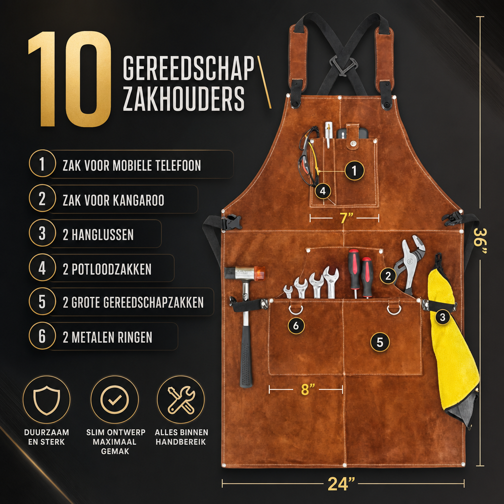 Workguard | Robuuste Laswerkschort voor Klussen en BBQ | laswerkschort werkschort beschermschort klusschort