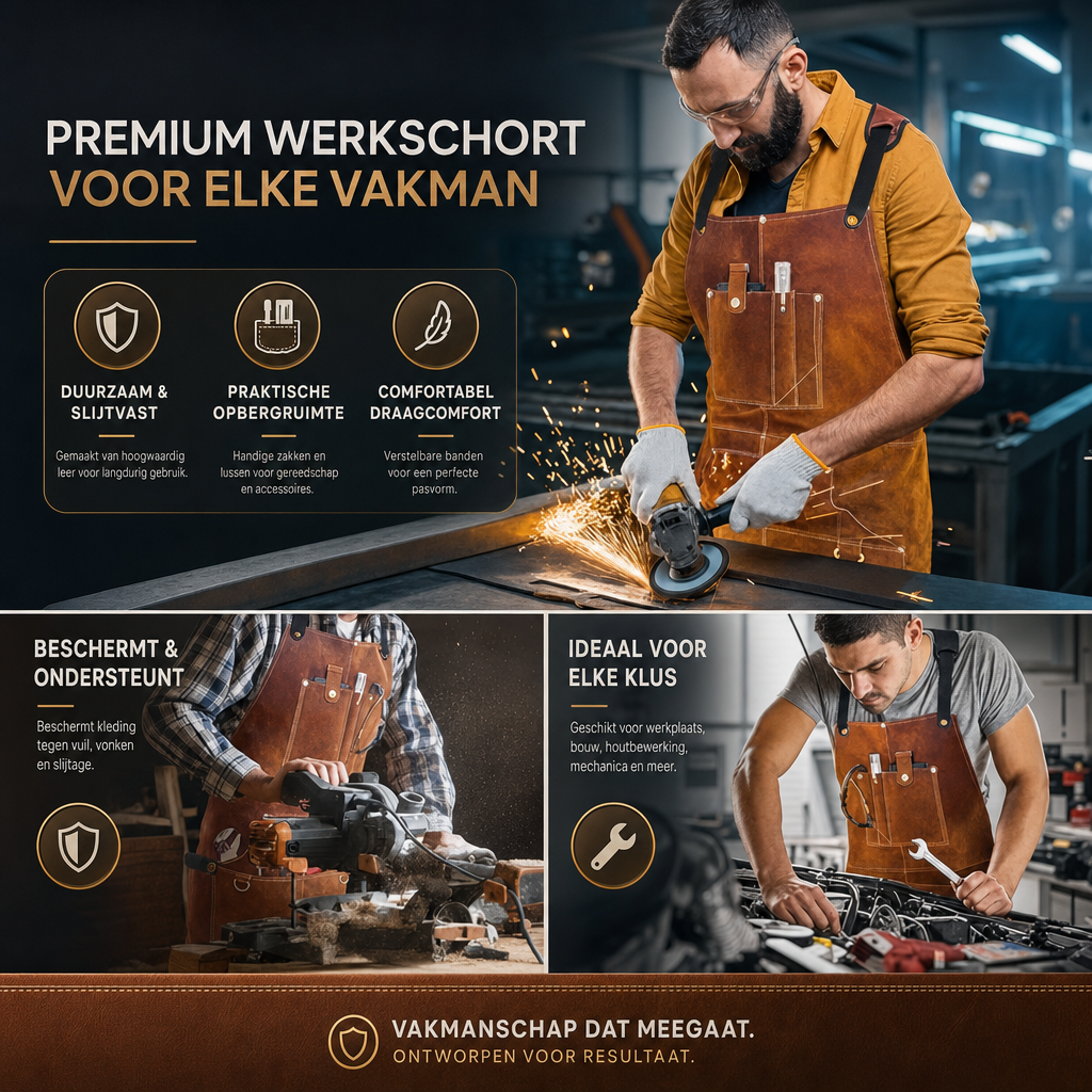 Workguard | Robuuste Laswerkschort voor Klussen en BBQ | laswerkschort werkschort beschermschort klusschort