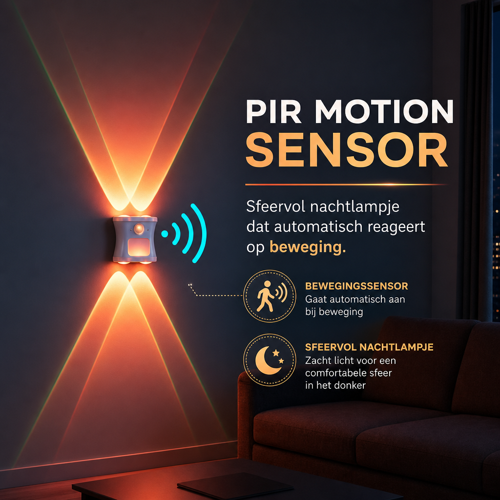 GlowSense | LED nachtlampje met sensor | LED Nachtlampje met Bewegingssensor RGB – Oplaadbare Magnetische Wandlamp Sfeerverlichting voor Kast Gang en Trap