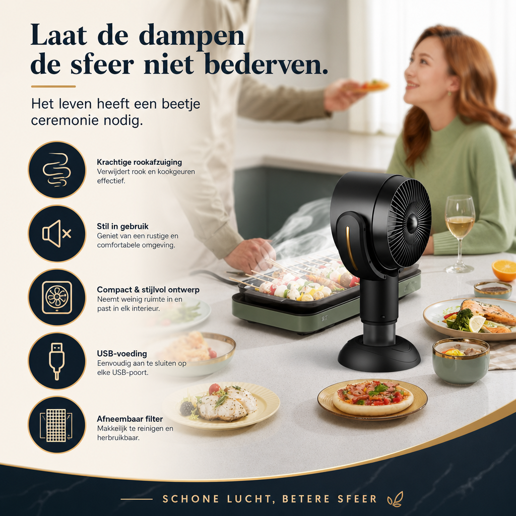 TINSOL | Mini desktop luchtreiniger/afzuigkap | Mini Afzuigkap Bureau Luchtreiniger – Rookeliminator & Ontgeurder, Sterilisatie, Oplaadbaar Luchtzuiveringsapparaat voor Thuis Kantoor