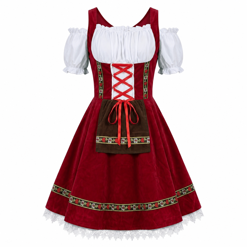 Dames Oktoberfest Dirndl Jurk - FestBrau - Traditionele Beierse Stijl en Elegante Pasvorm