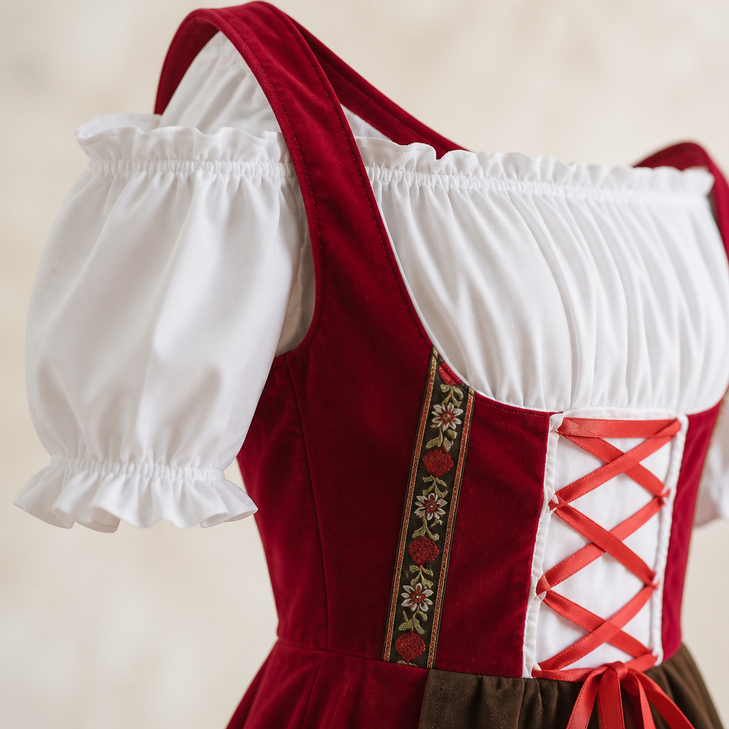 Dames Oktoberfest Dirndl Jurk - FestBrau - Traditionele Beierse Stijl en Elegante Pasvorm