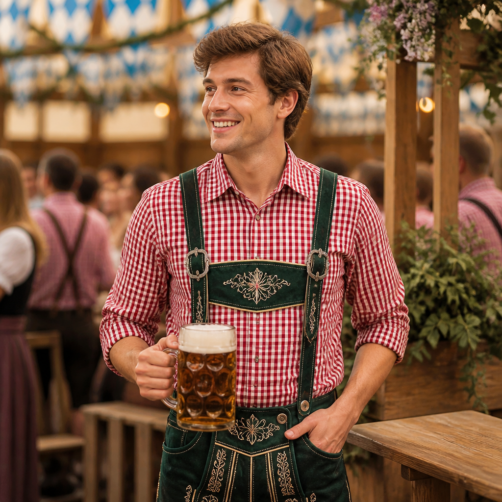Heren Oktoberfest Overall - FestBrau - Geborduurd Patroon, Traditioneel en Comfortabel