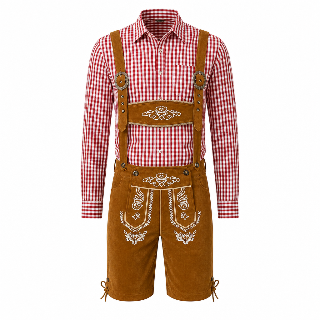 Heren Oktoberfest Overall - FestBrau - Geborduurd Patroon, Traditioneel en Comfortabel