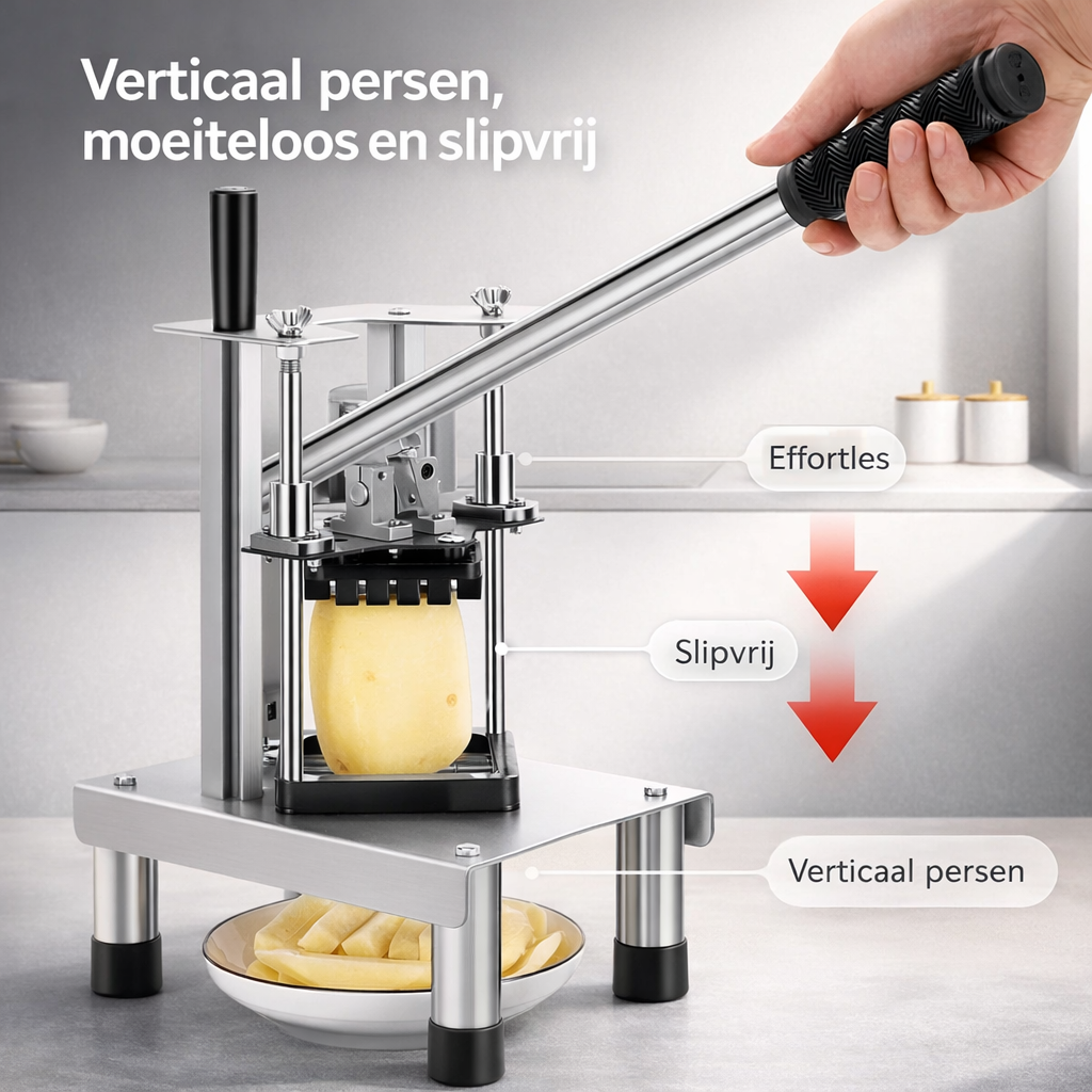 Groente- en Fruitsnijder RVS Professioneel | Snijd 5x Sneller & Perfect Gelijk