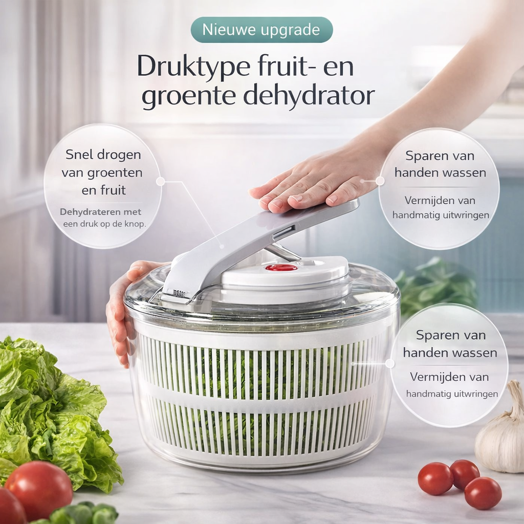 Salade Spinner 3L Groente Droger | Droog Groenten in Seconden