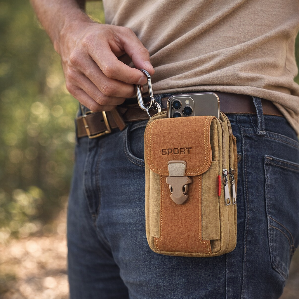 Riemtas Heren | Compact & handig | belt pouch opberg