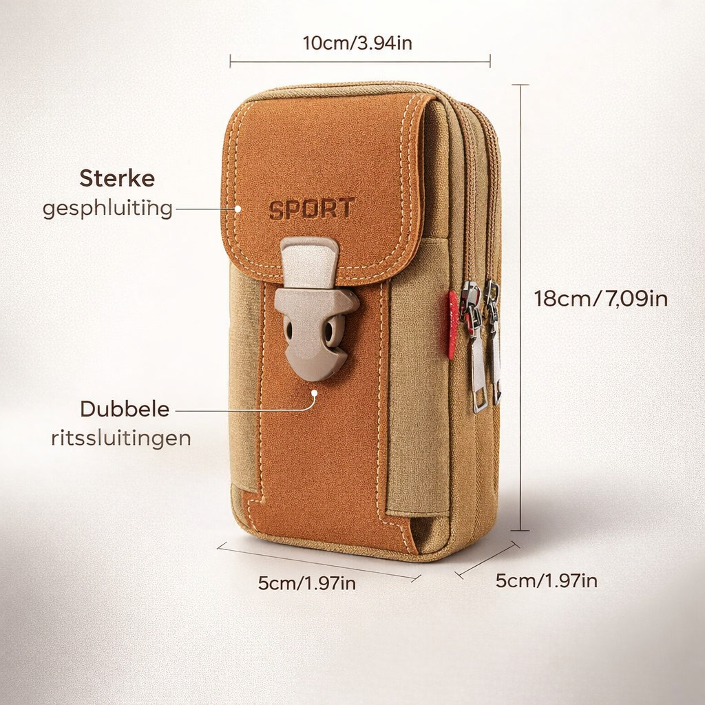 Riemtas Heren | Compact & handig | belt pouch opberg