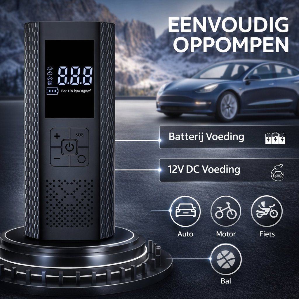 Luchtcompressor 150PSI | Supersnel oppompen | bandenpomp elektrisch