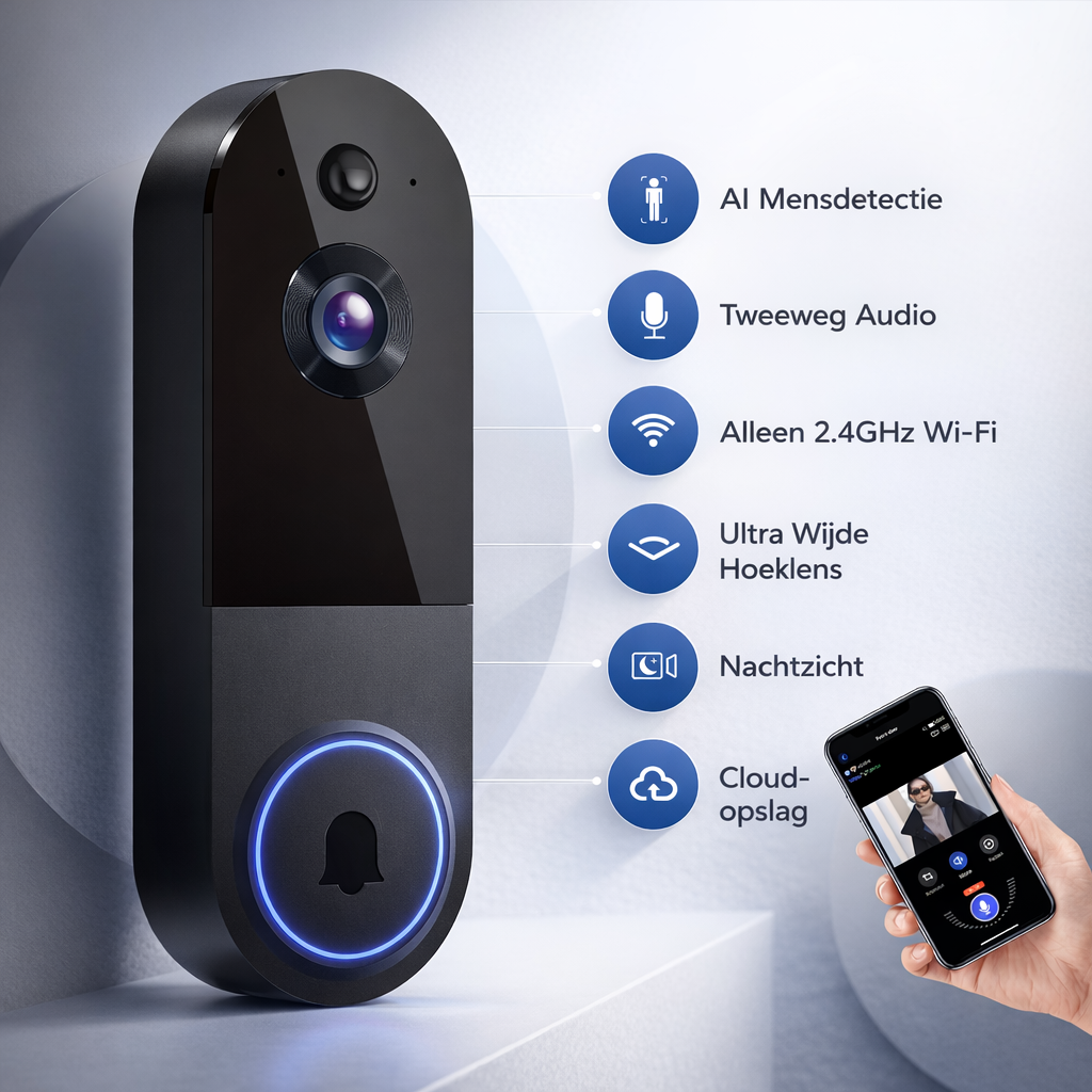 Video Deurbel Camera | AI detectie | slimme deurbel wifi