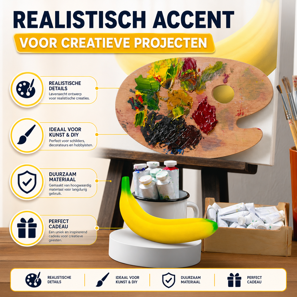 SquishyPal | Banaan squishy/fidget speeltje | Banaan Fidget Speelgoed Anti Stress – Ultrazachte Langzaam Terugverende Stressbal, Sensory Toy Grappig Cadeau Kinderen