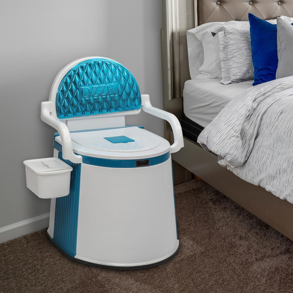 ComforLoo | Draagbaar toilet voor volwassenen en ouderen - 5 Gallon Commode met deksel, handgrepen en rugleuning