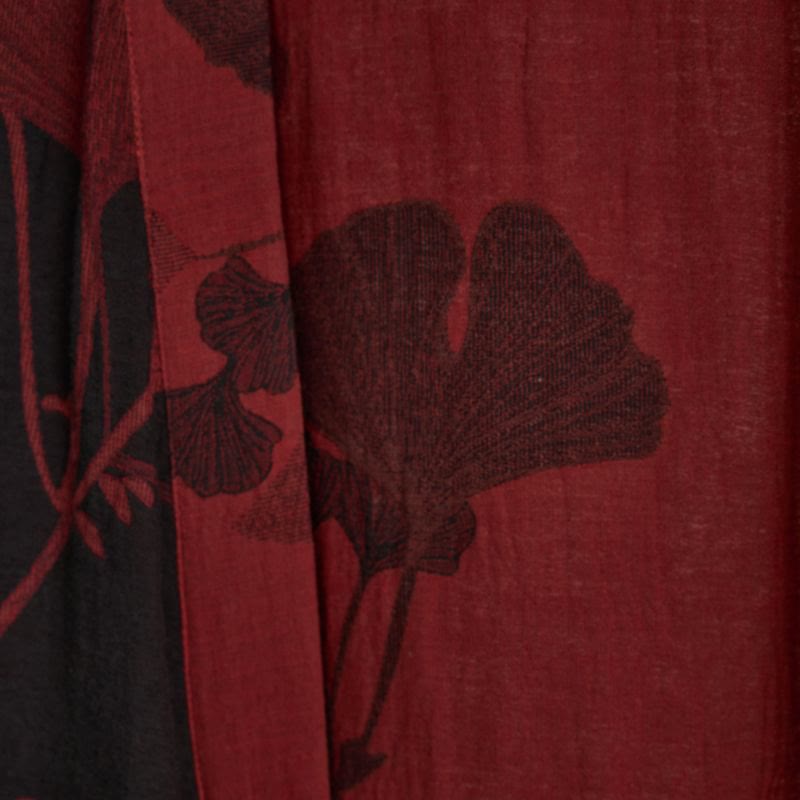 Hanaya Kimono Badjas van Katoen - Lichte Ochtendjas met Ginkgo Bladmotief, Omkeerbaar en Wijde Mouwen - Zachte Kimono voor Dames in 9 Kleuren