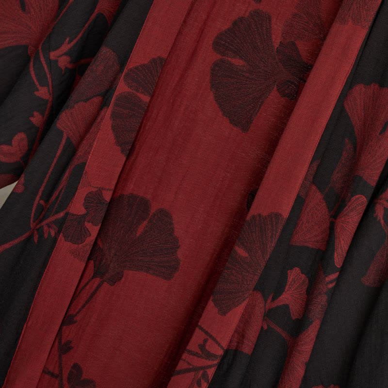 Hanaya Kimono Badjas van Katoen - Lichte Ochtendjas met Ginkgo Bladmotief, Omkeerbaar en Wijde Mouwen - Zachte Kimono voor Dames in 9 Kleuren